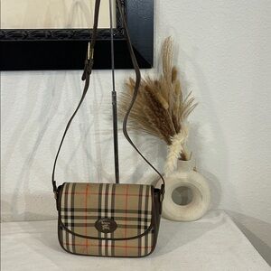 Burberry Tan and Brown Plaid Crossbody/shoulder Bag